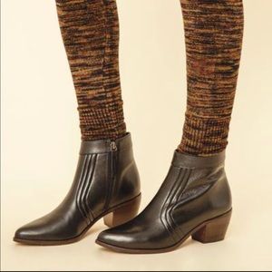 Double Charm Genuine Leatherette Pointy Toe Boot